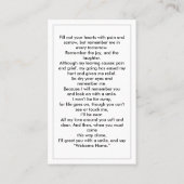 Visite Carte de prière de souvenir de funérailles simple  (Dos)