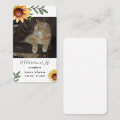 Visite Carte de prière de tournesol Memorial avec une opt (Devant / Derrière)