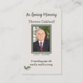 Visite Carte de prière élégante et simple en souvenir aff (Devant)