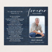 Visite Carte de prière en denim pour funérailles simples  (Extérieur déplié)