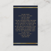 Visite Carte de prière florale en or bleu (Dos)