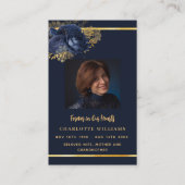 Visite Carte de prière florale en or bleu (Devant)