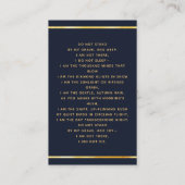 Visite Carte de prière florale en or bleu (Dos)