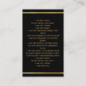 Visite Carte de prière florale en or noir (Dos)