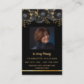 Visite Carte de prière florale en or noir (Devant)