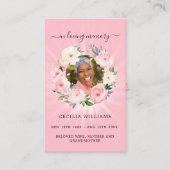 Visite Carte de prière funéraire à couronne florale (Devant)