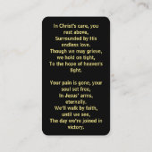 Visite Carte de prière funéraire au coucher de soleil des (Dos)