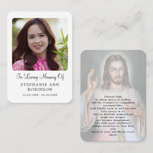 Visite Carte de prière funéraire catholique de la Divine 