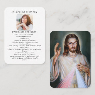 Visite Carte de prière funéraire catholique de la Divine