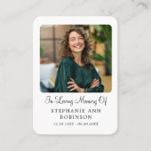 Visite Carte de prière funéraire catholique de la Divine  (Devant)