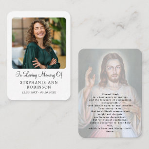 Visite Carte de prière funéraire catholique de la Divine 