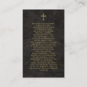 Visite Carte de prière funéraire Christian Black Gold (Dos)
