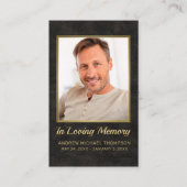 Visite Carte de prière funéraire Christian Black Gold (Devant)