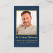 Visite Carte de prière funéraire Christian Blue Gold (Devant)