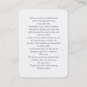 Visite Carte de prière funéraire commémorative avec doubl (Dos)