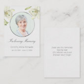 Visite Carte de prière funéraire commémorative Liliam (Devant / Derrière)