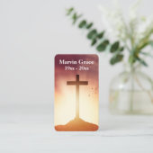 Visite Carte de prière funéraire de coucher du soleil pou (Debout devant)