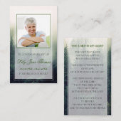 Visite Carte de prière funéraire de forêt, carte de prièr (Devant / Derrière)