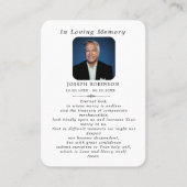 Visite Carte de prière funéraire de Miséricorde Divine de (Devant)