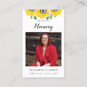 Visite Carte de prière funéraire de tournesol (Devant)