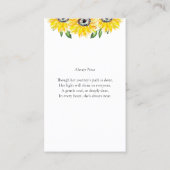 Visite Carte de prière funéraire de tournesol (Dos)