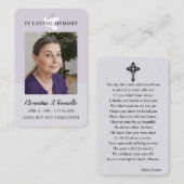 Visite Carte de prière funéraire Dove avec photo (Devant / Derrière)