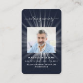 Visite Carte de prière funéraire en bleu blanc (Devant)
