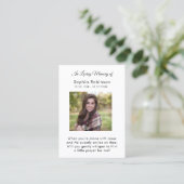 Visite Carte de prière funéraire en mémoire d'amour (Debout devant)