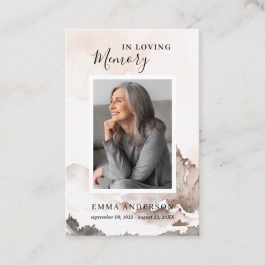 Visite Carte de prière funéraire en mémoire d'amour (Devant)