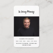 Visite Carte de prière funéraire en noir blanc (Devant)