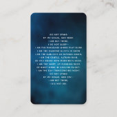 Visite Carte de prière funéraire en or bleu ciel (Dos)