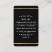 Visite Carte de prière funéraire en or noir (Dos)