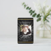 Visite Carte de prière funéraire en or noir (Debout devant)