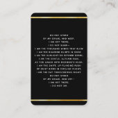 Visite Carte de prière funéraire en or noir (Dos)