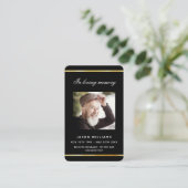 Visite Carte de prière funéraire en or noir (Debout devant)