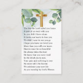 Visite Carte de prière funéraire Eucalyptus (Dos)