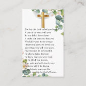 Visite Carte de prière funéraire Eucalyptus Bloom (Dos)