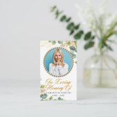 Visite Carte de prière funéraire Eucalyptus Bloom (Debout devant)