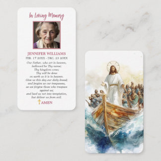 Visite Carte de prière funéraire Jésus religieux Jésus su