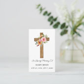 Visite Carte de prière funéraire mémorial de croix floral (Debout devant)