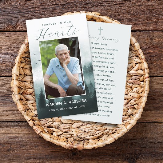 Visite Carte de prière funéraire mémorial de la forêt nat