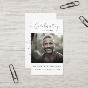 Visite Carte de prière funéraire minimaliste moderne