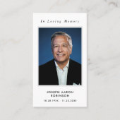 Visite Carte de prière funéraire moderne simple avec phot (Devant)