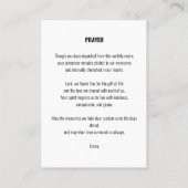 Visite Carte de prière funéraire noir et blanc (Dos)