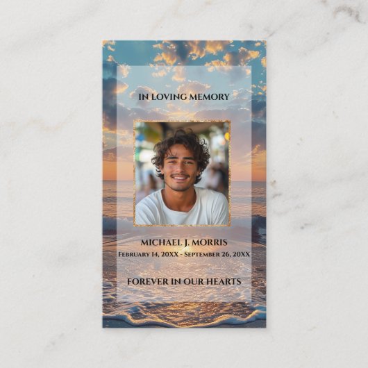 Visite Carte de prière funéraire personnalisée – Concepti (Devant)