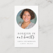 Visite Carte de prière funéraire Photo à jamais dans nos (Devant)