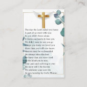 Visite Carte de prière funéraire photo de feuillage (Dos)