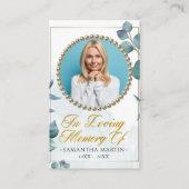 Visite Carte de prière funéraire photo de feuillage (Devant)