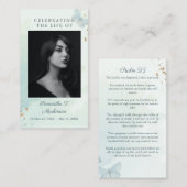 Visite Carte de prière funéraire pour papillon d'aquarell (Devant / Derrière)