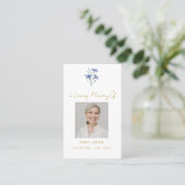 Visite Carte de prière funéraire simple avec bleuet (Debout devant)